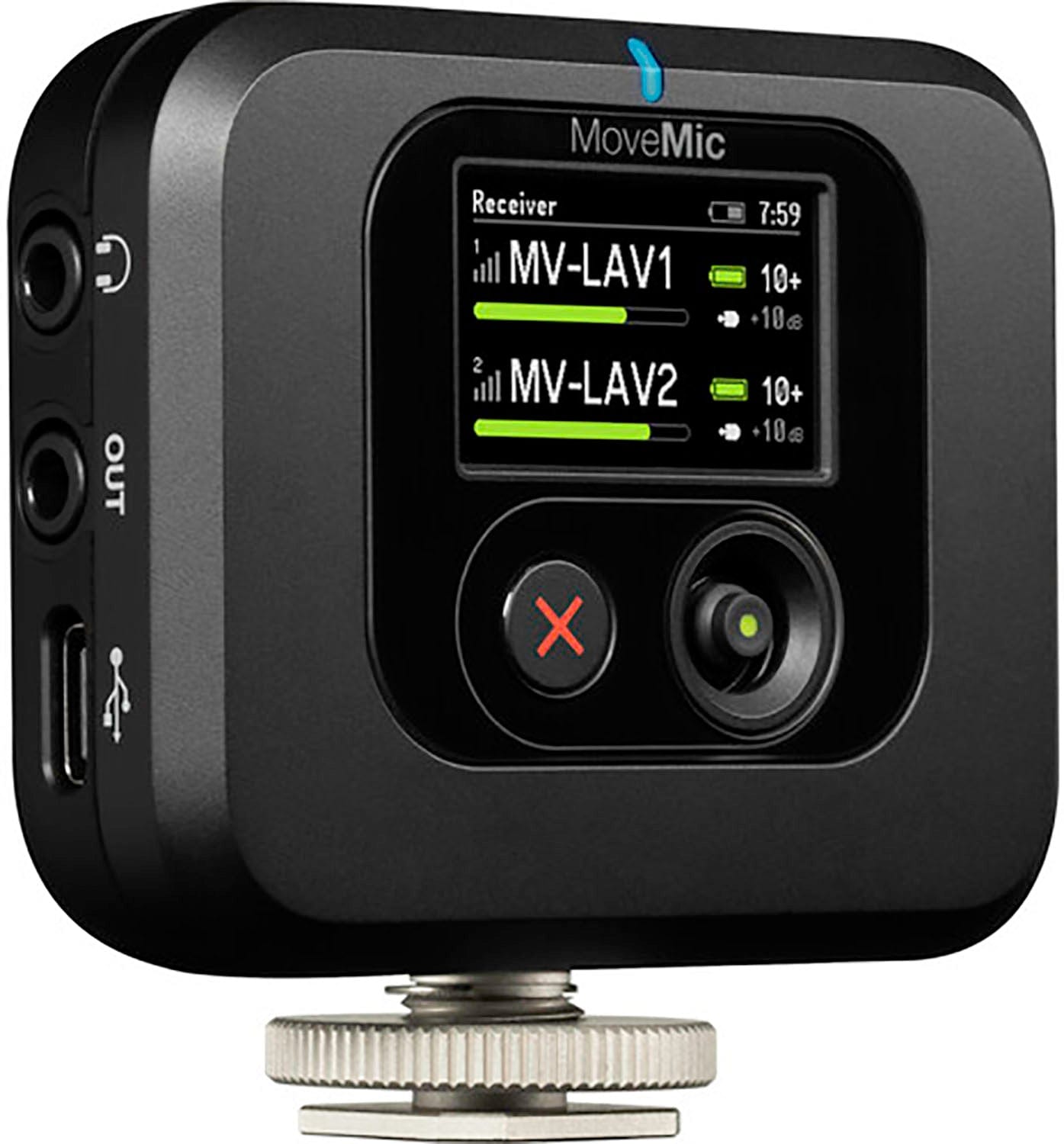 Shure MV-R-Z7 MoveMic Plug-in Wireless Microphone Receiver with Camera Shoe Mount - Capture Clear Audio Everywhere
