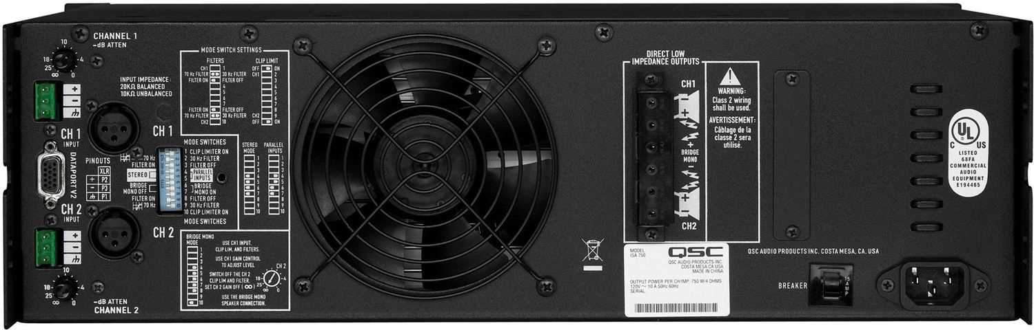 QSC ISA750 450W 8 Ohms Power Amplifier - Your Sound Solution for Every Event