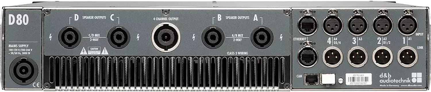 D&B Audiotechnik Z2710.501 D80 High-Power 4-Channel Amplifier - Unleash Your Sound