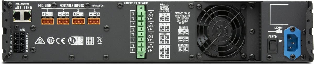 Q-SYS CX-Q 8K4 4-Channel High-Power Network Amplifier