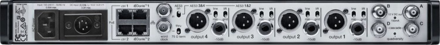 Shure Axient AD4Q-DC Four-Channel Digital Wireless Receiver - C Band: The Ultimate Solution for Seamless Audio Transmission