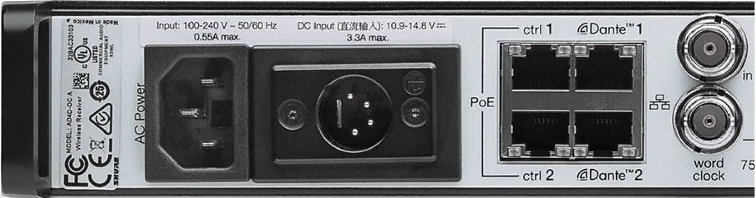 Shure Axient AD4D-DC Two-Channel Digital Wireless Receiver - B Band - Your Ultimate Audio Solution for Professional Productions