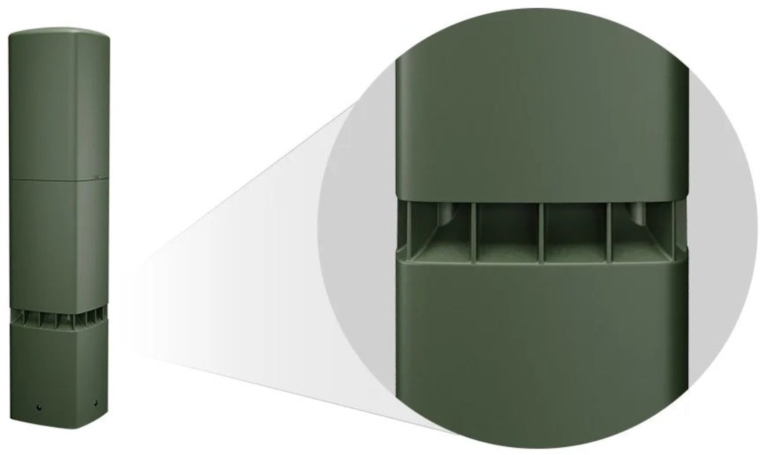 Q-SYS AD-DWL.SUB Dual 5.25-Inch Landscape Bollard Subwoofer - Green, Your Outdoor Audio Upgrade