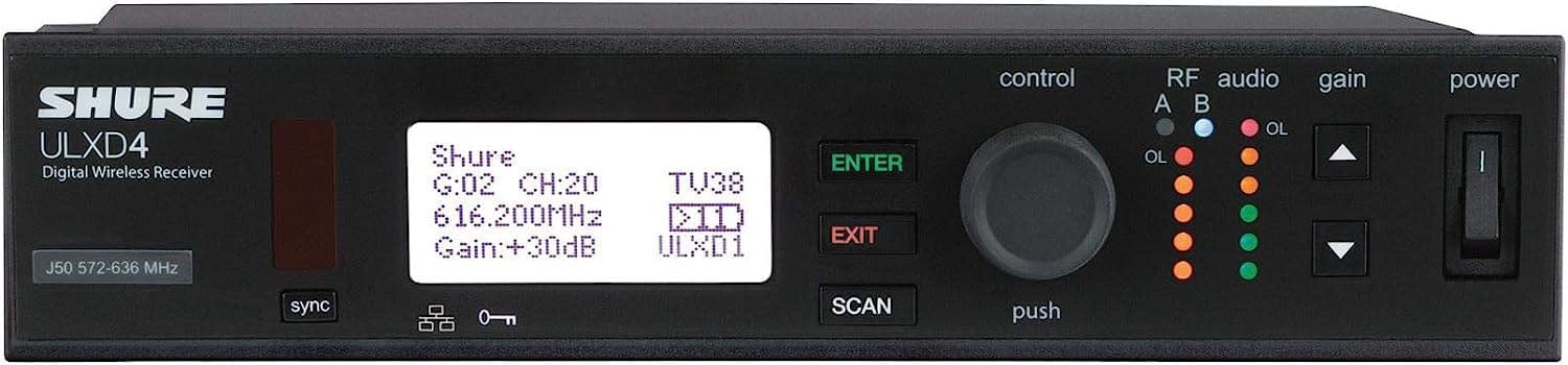Shure ULXD4 X52 Band Digital Wireless Receiver - Professional Sound Reinforcement