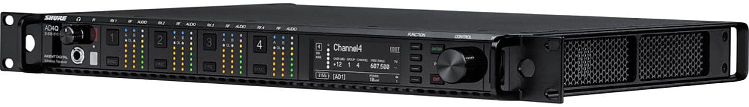Shure AD4QUS=-B 4-Channel Digital Wireless Receiver with US Power Supply - B Band