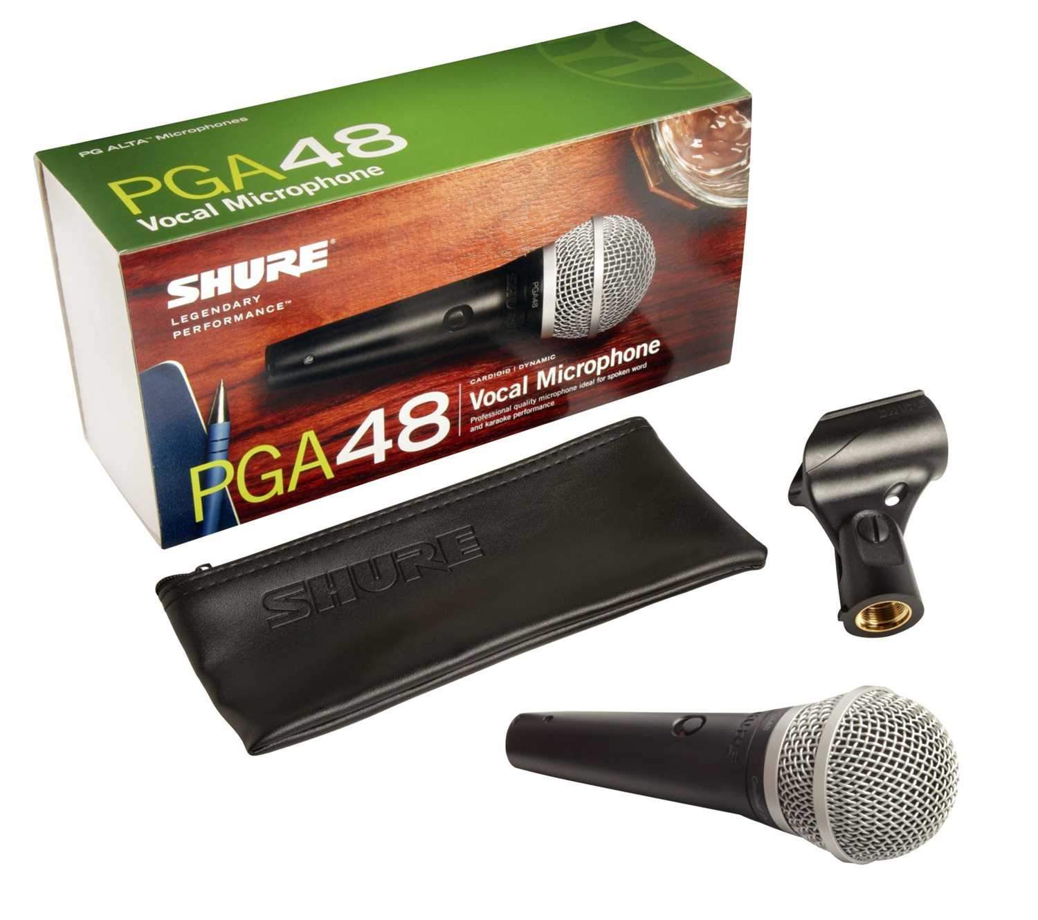 Shure PGA48-LC Dynamic Vocal Microphone - Cable-Free for Clear, Noise-Free Performance