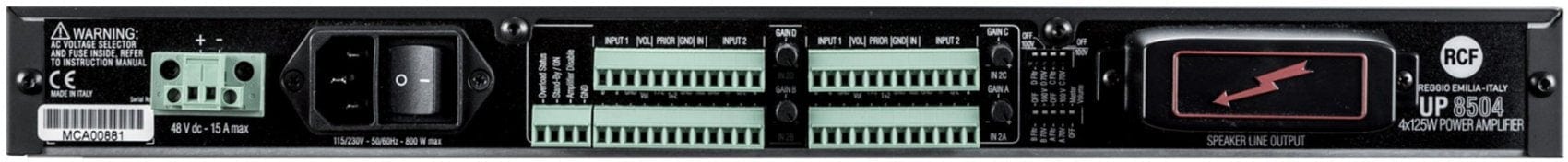 RCF UP-8504 High-Powered Digital Amplifier - Your Sound Solution for Every Venue