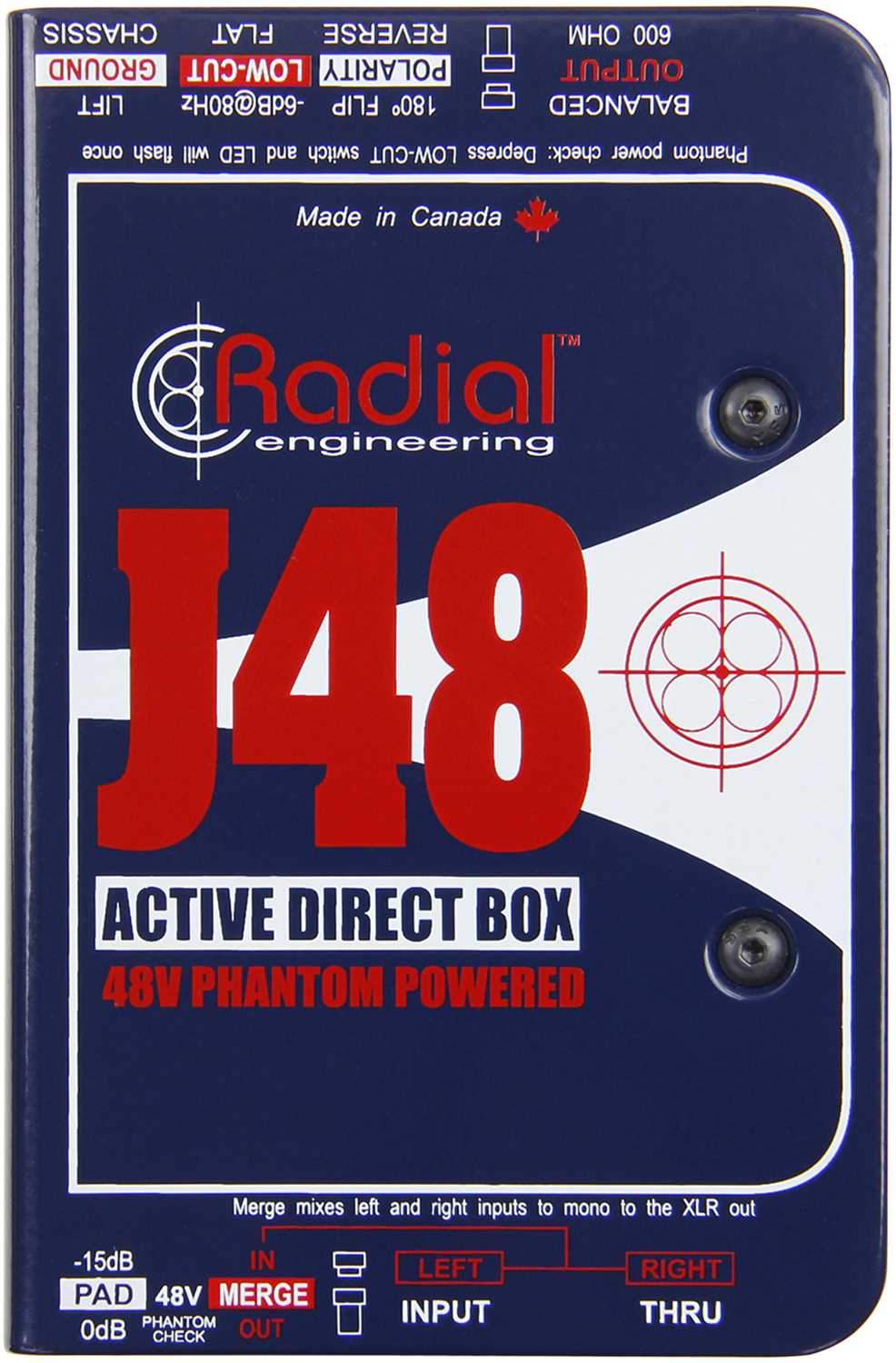 Radial J48 48-Volt Phantom Powered Active DI Box - The Ultimate Sound Solution