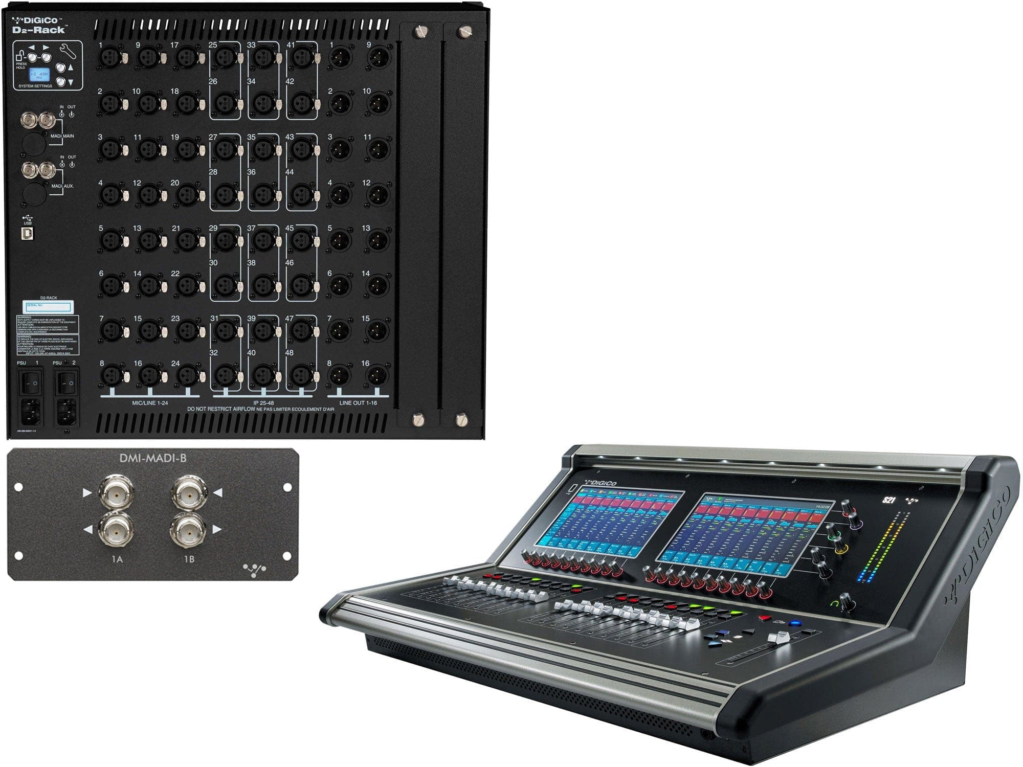 DiGiCo X-S21-D2M-B-RP S21 D2 Rack Pack with MADI-DMI-B Expansion Card and Blank DMI Slot