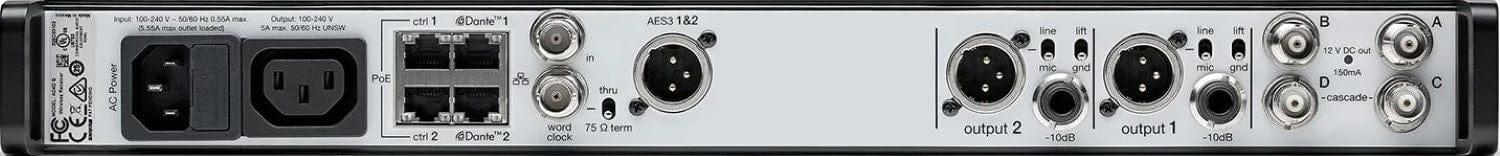 Shure Axient AD4D-DC Two-Channel Digital Wireless Receiver - B Band - Your Ultimate Audio Solution for Professional Productions