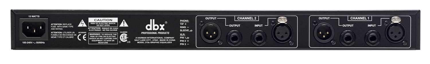 dbx 215S Dual Channel 15 Band Professional Graphic Equalizer