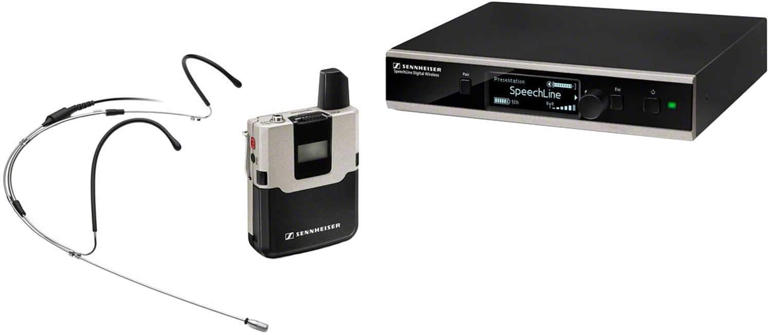 Sennheiser SL DW-4-US R Rackmount Wireless Headmic Set for Crystal-Clear Speech