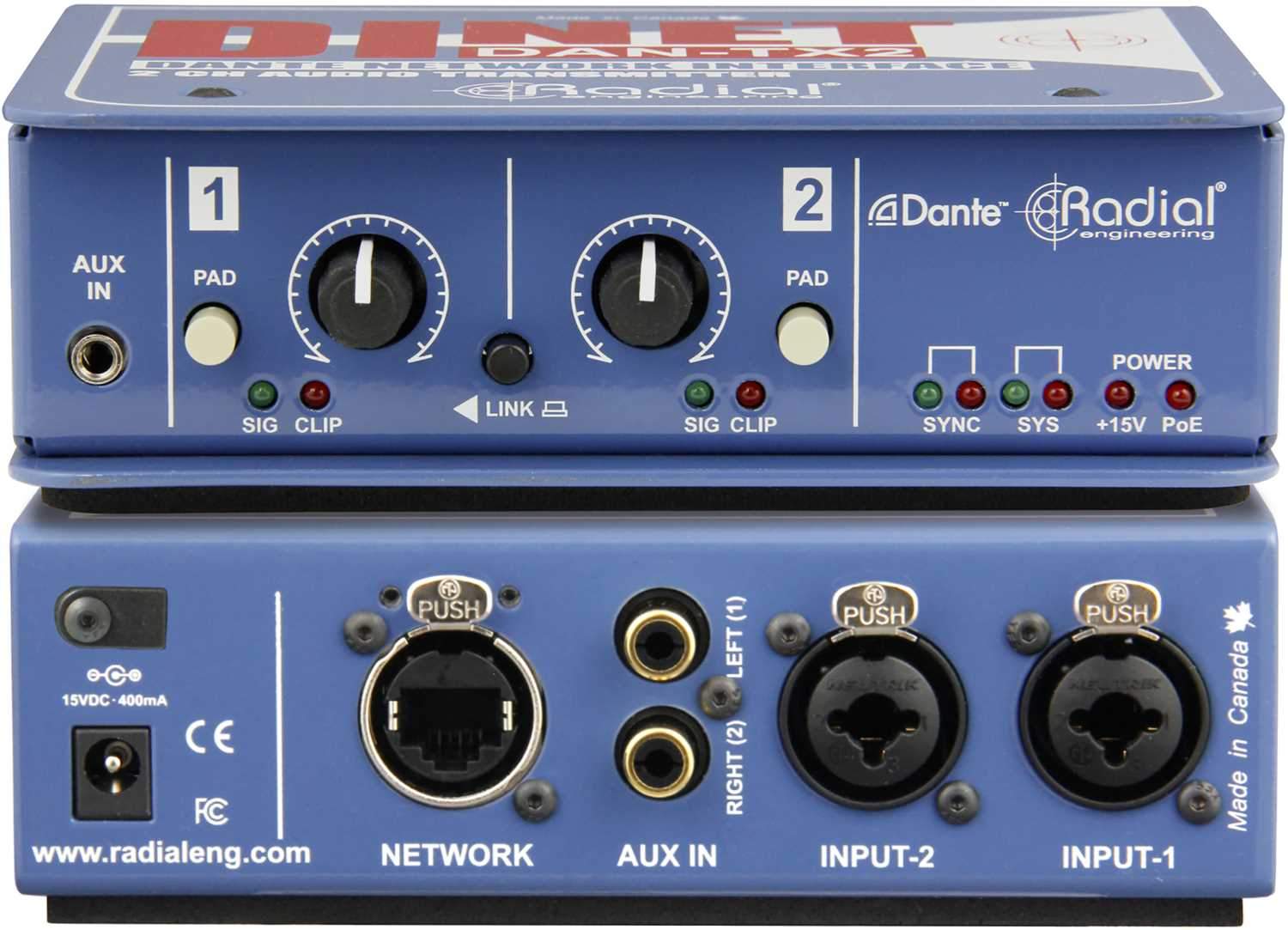 Radial DiNet DAN-TX2: Your Gateway to Seamless Dante Network Audio Transmission