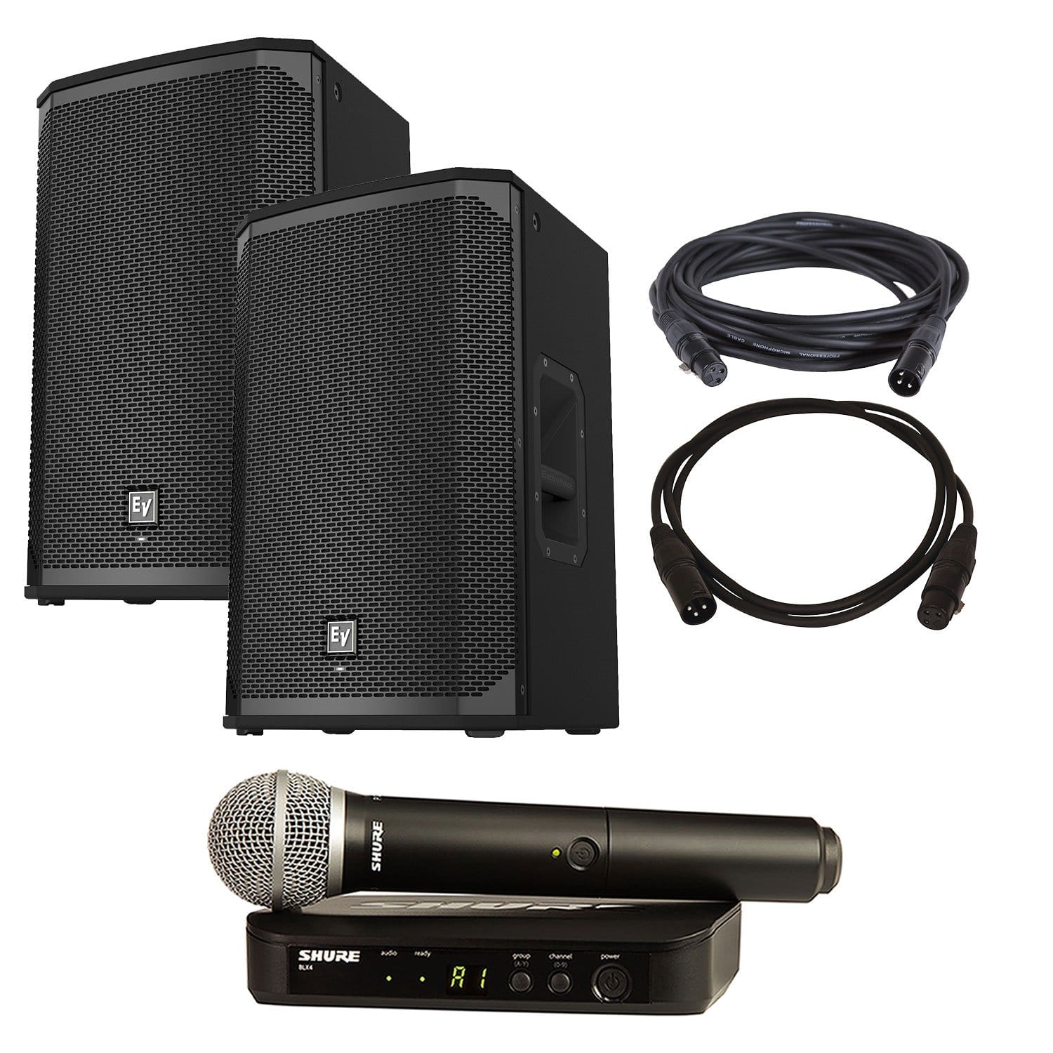 Electro-Voice EKX-12P Speakers with Shure BLX24-PG58 - The Ultimate Sound Solution for Your Events