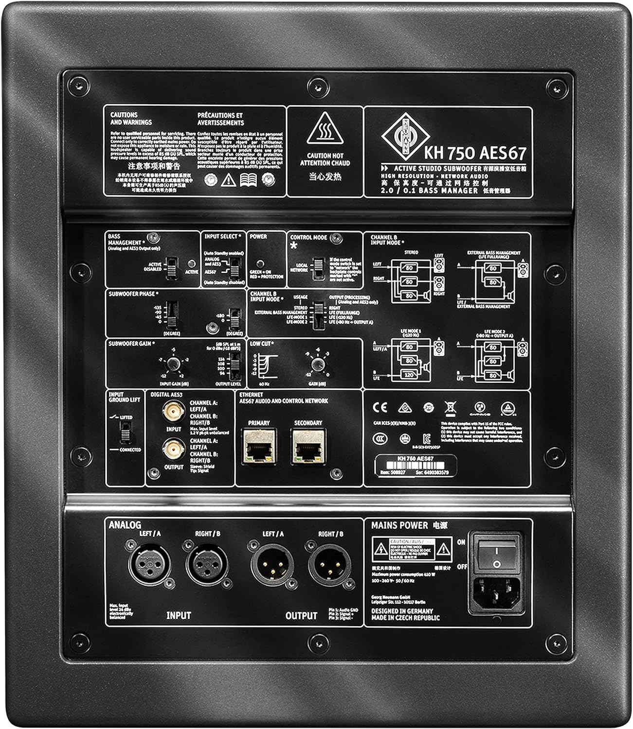 Neumann KH-750-AES67 10-Inch Active DSP Subwoofer - Anthracite Metallic