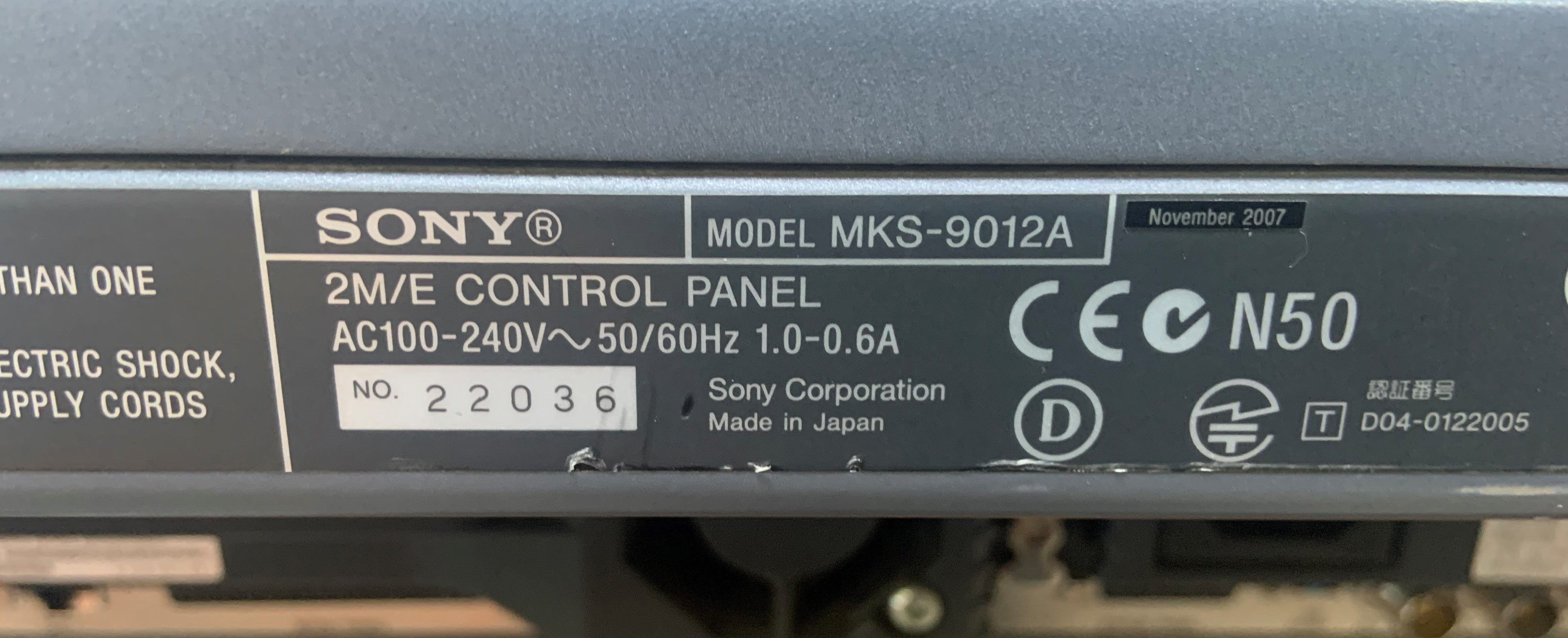 Powerful Sony MKS9012A MVS8000 Control Panel - Your Switching Solution!