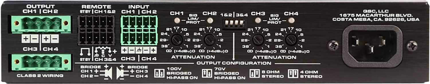QSC SPA4-100 Energy Star 4-Channel Powerhouse Amplifier