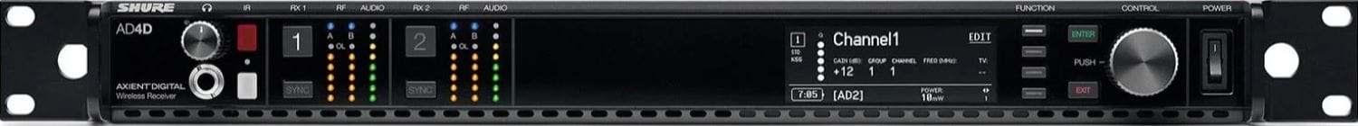 Shure Axient AD4DUS Two-Channel Digital Wireless Receiver - B Band - The Ultimate Solution for Flawless Audio