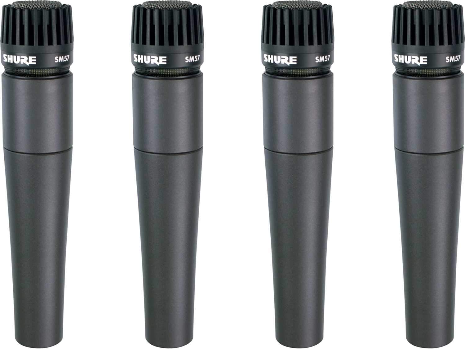 Shure SM57 Cardioid Dynamic Instrument Mic - Unbeatable 4-Pack for All Your Sound Needs