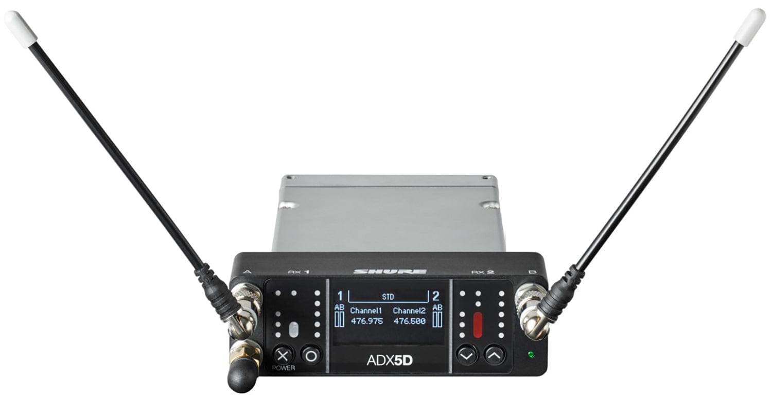 Shure Axient ADX5DUS Digital Dual-Channel Portable Wireless Receiver - C Band - Superior Performance for Your Audio Needs