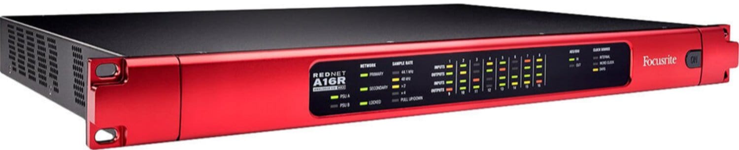 Professional Dante-Powered 8x8 Analogue Audio Interface - Focusrite RedNet A16R MkII