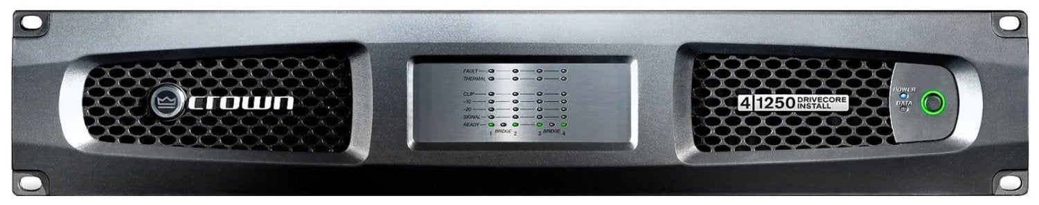 Crown DCI4X1250 High-Performance 4 Channel 1250 Watt Analog Power Amplifier - 70/100 Volt