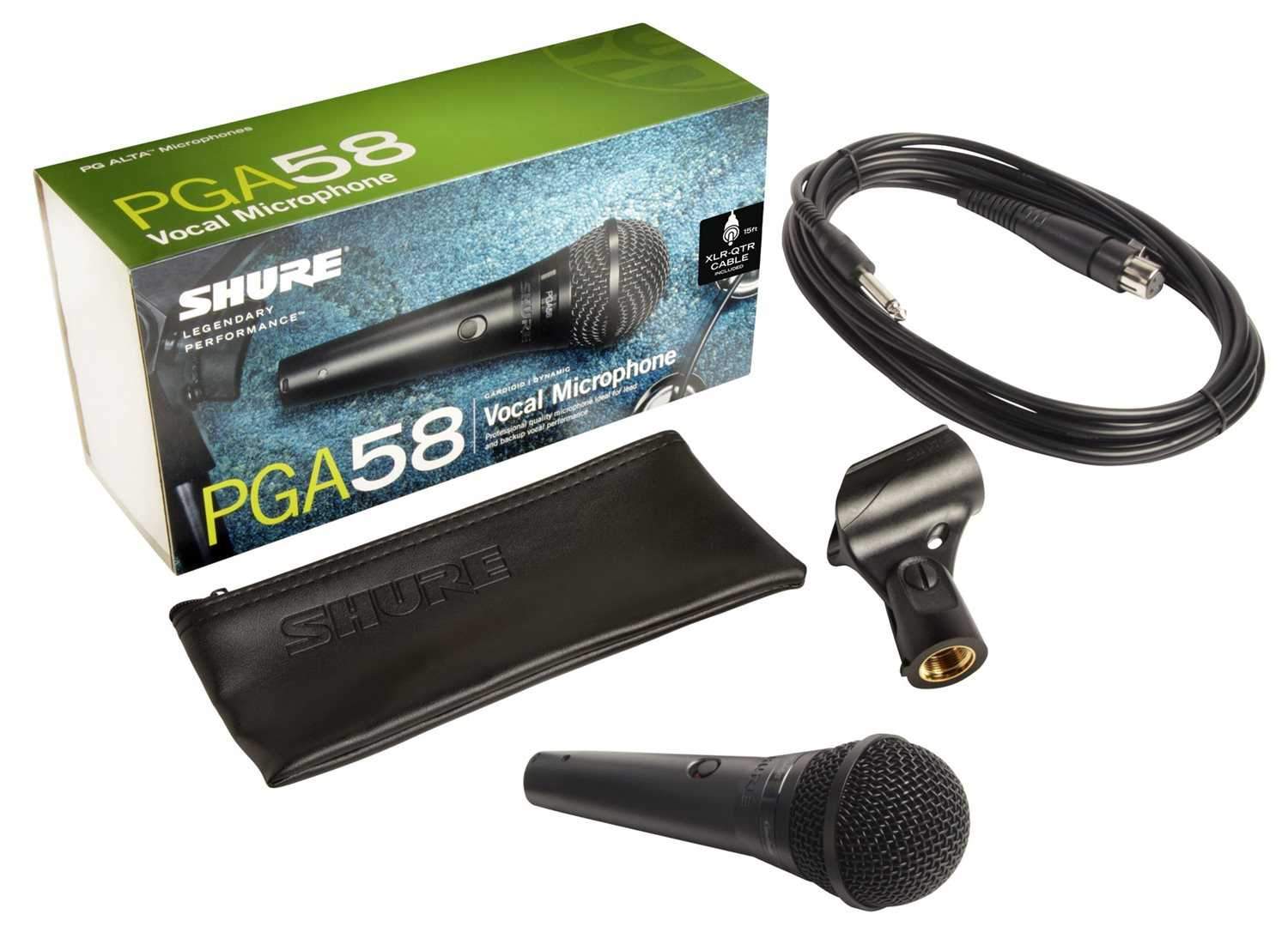 Shure PGA58-QTR Professional Dynamic Vocal Microphone with XLR-QTR Cable - Your Vocal Performance Essential