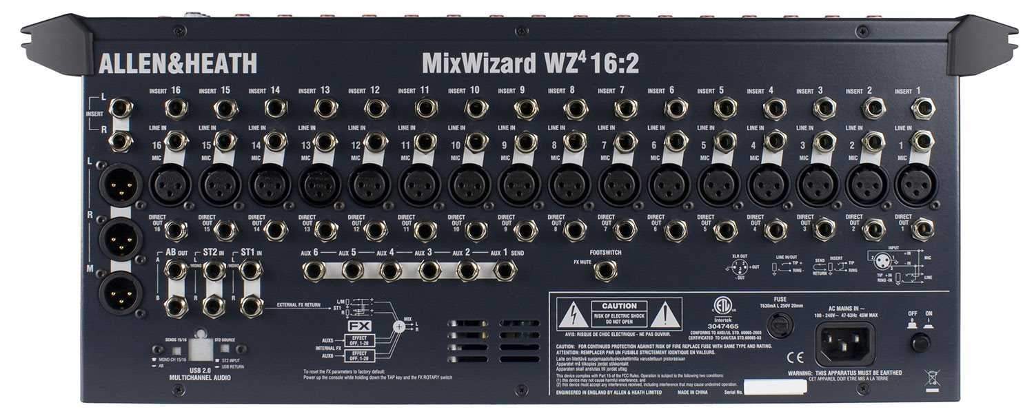 Allen & Heath Mix Wizard WZ4 16-Channel All-Purpose Mixer - Ideal for Recording and Live Sound