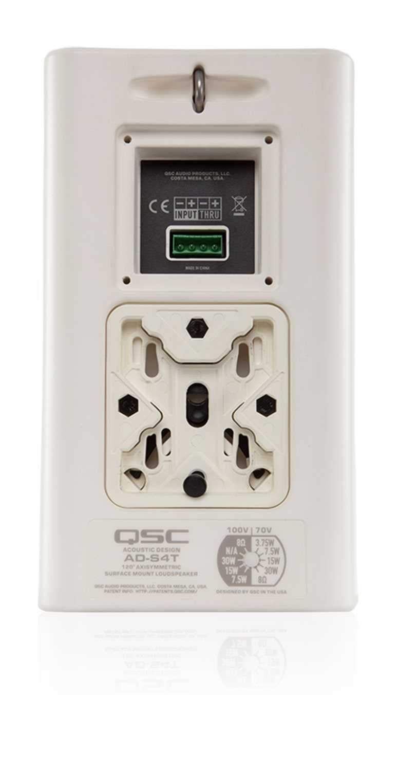 Q-SYS AcousticDesign AD-S4T White Surface Speaker - Crystal Clear Audio for Every Space