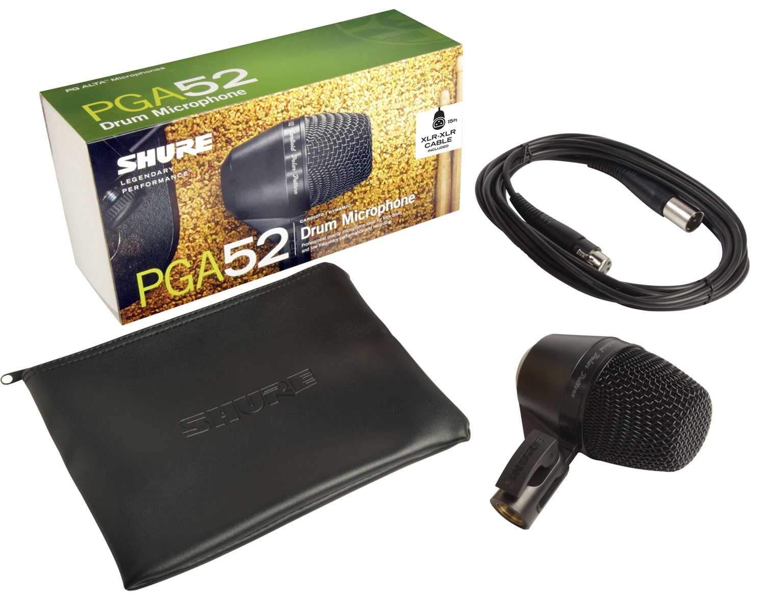 Shure PGA52-XLR Dynamic Kick Drum Microphone with XLR Cable - Your Ultimate Kick Drum Recording Companion
