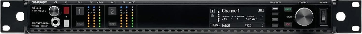 Shure Axient AD4D-DC Two-Channel Digital Wireless Receiver - B Band