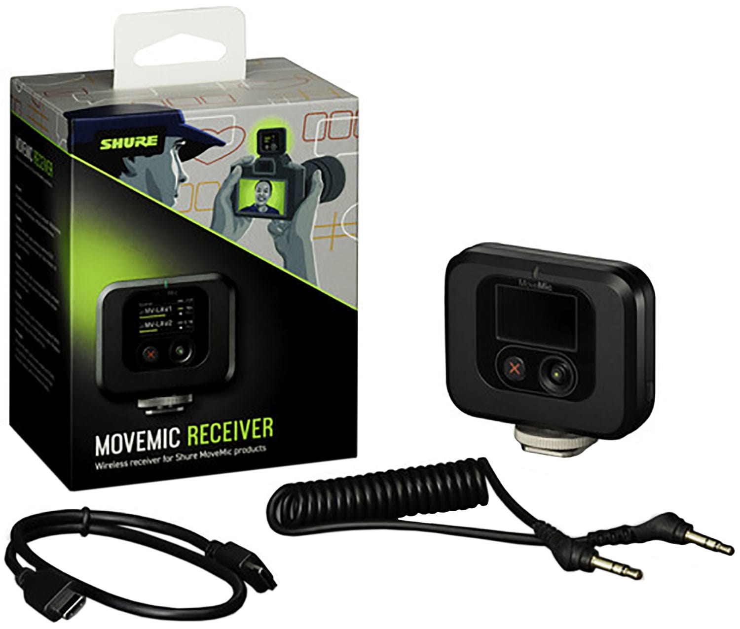 Shure MV-R-Z7 MoveMic Plug-in Wireless Microphone Receiver with Camera Shoe Mount - Capture Clear Audio Everywhere