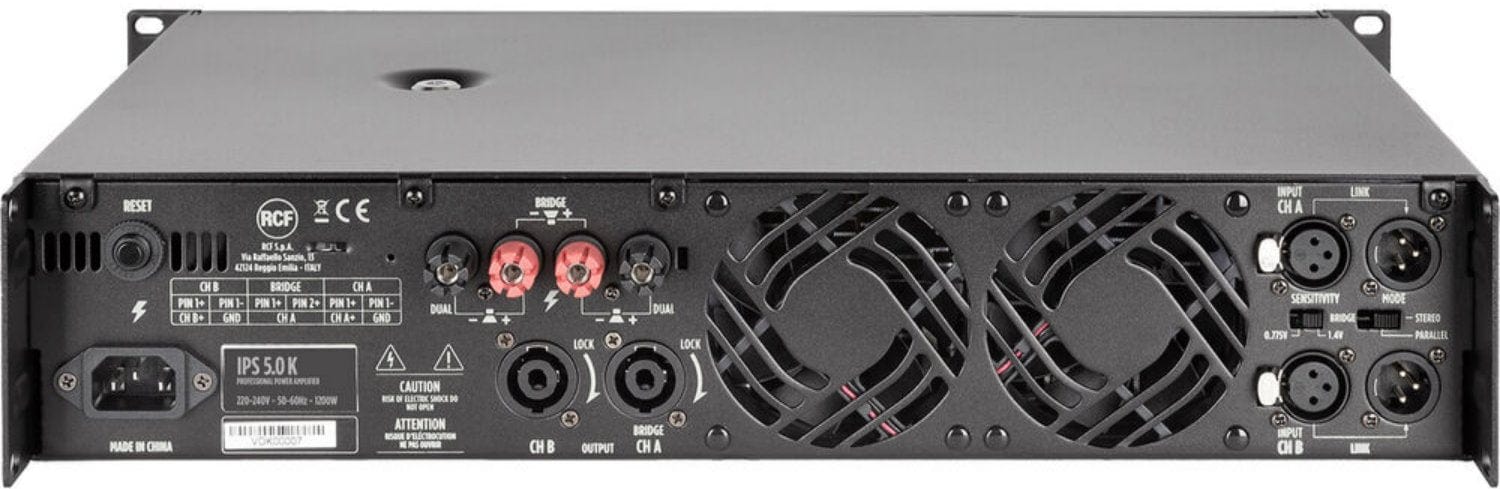 RCF IPS 5.0K Class H 2 Channel Powerhouse Amplifier - 2x 2600 Watt