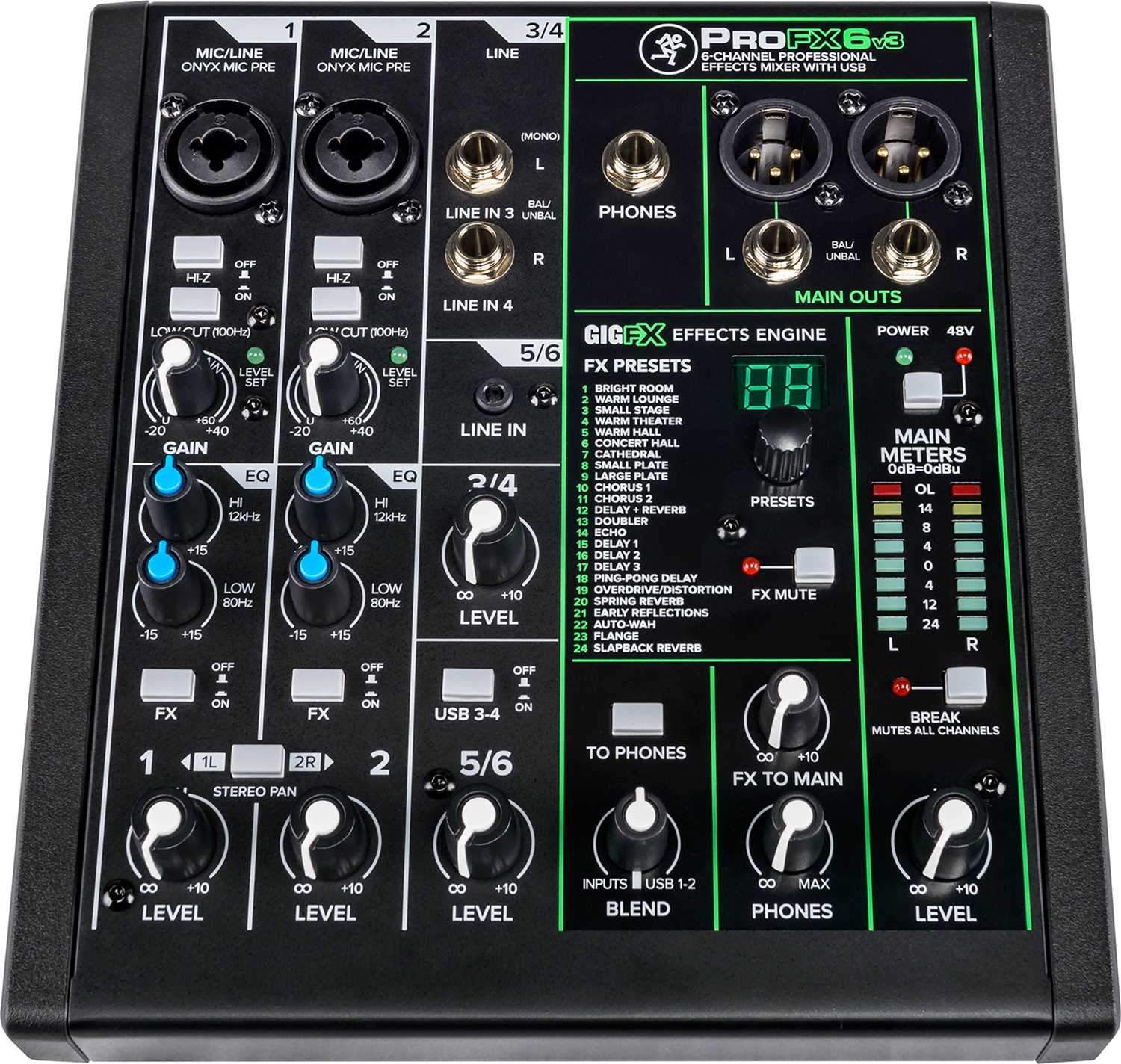 Mackie ProFX6v3 USB 6 - ！