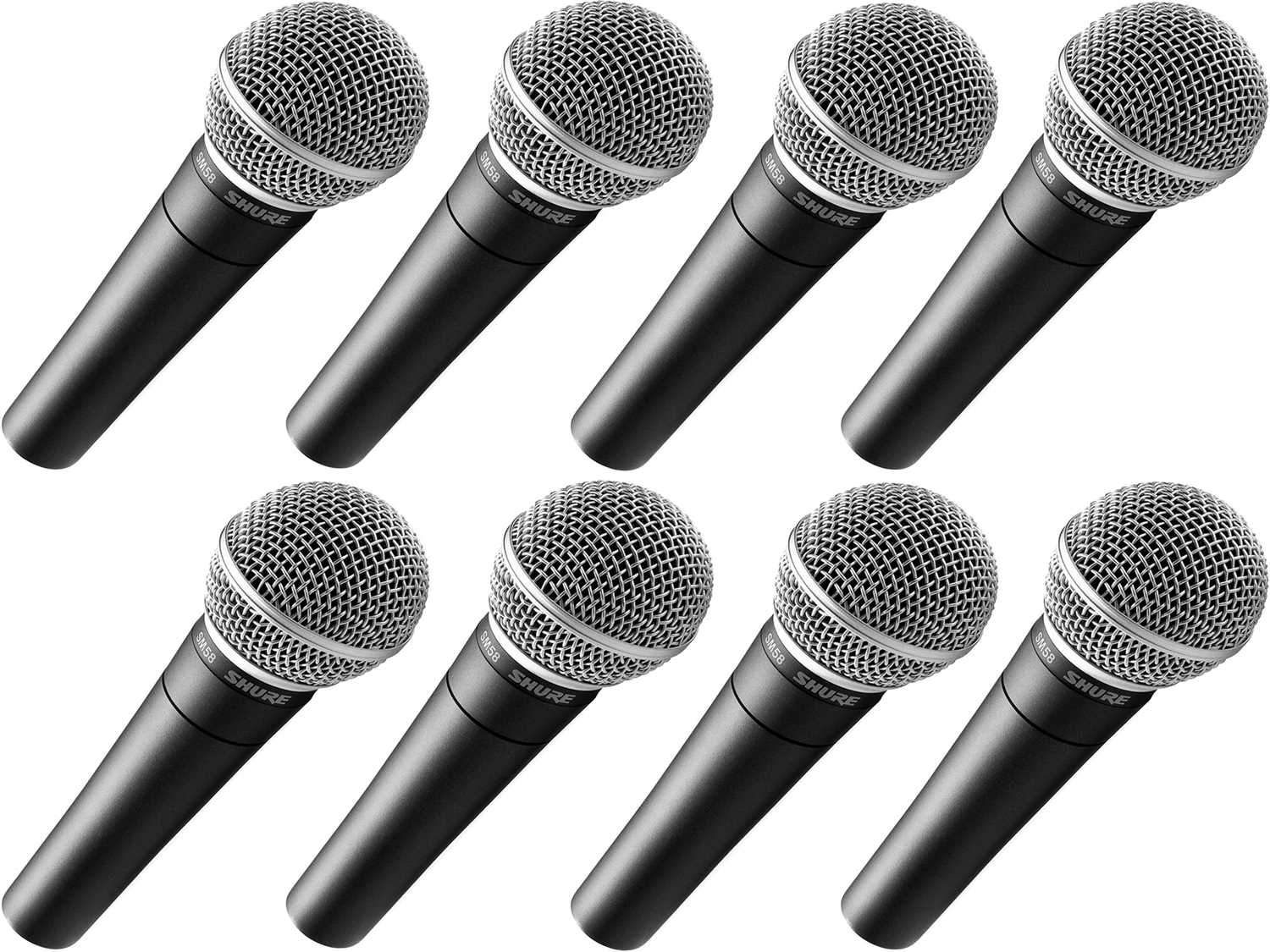 Shure SM58 Cardioid Dynamic Vocal Microphone 8-Pack - The Ultimate Vocal Mic Bundle for Every Performance