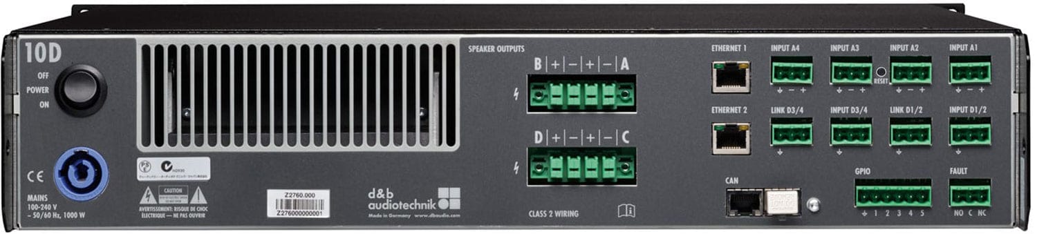 D&B Audiotechnik Z2760.500 10D Power Amplifier - The Ultimate Sound Solution for Installed Audio Systems