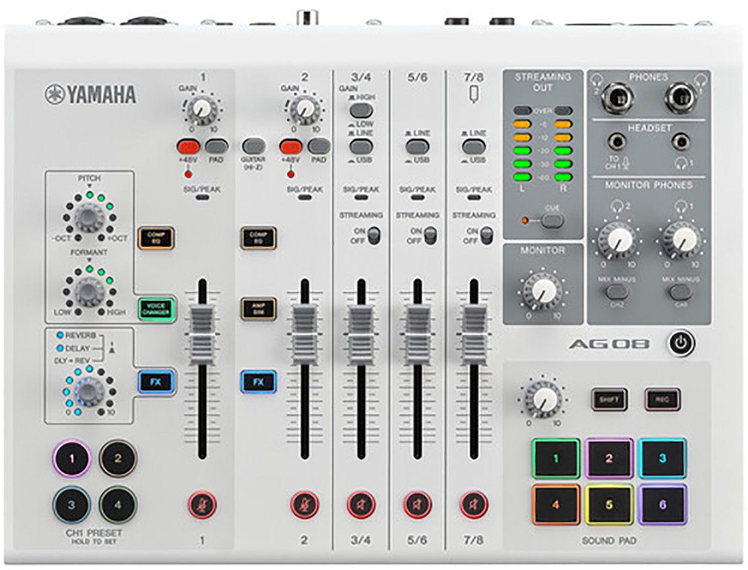 Yamaha AG08-W 8/USB，IOS/Mac/PC - 