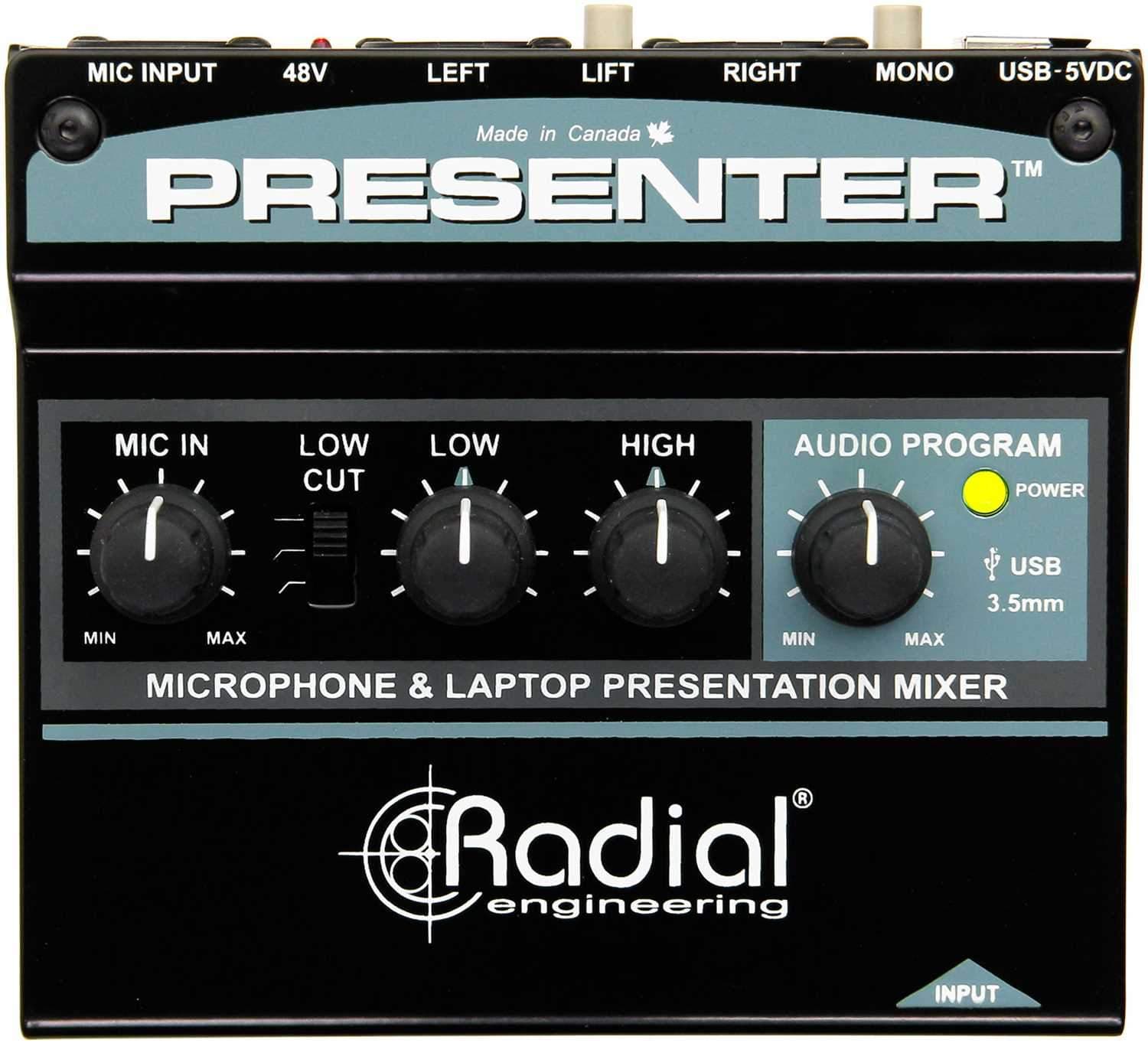 Radial Presenter: The Ultimate Presentation Mixer with Mic Preamp