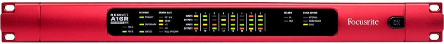 Professional Dante-Powered 8x8 Analogue Audio Interface - Focusrite RedNet A16R MkII