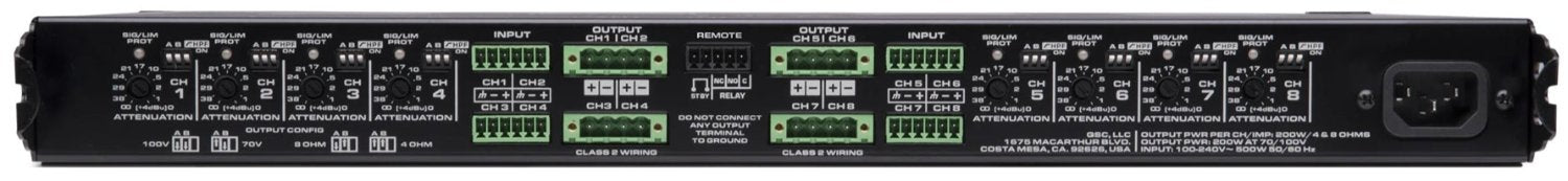 Q-SYS MP-A80V Flexamp Technology Amplifier - 1600 Watts with 8x 200-Watt Channels
