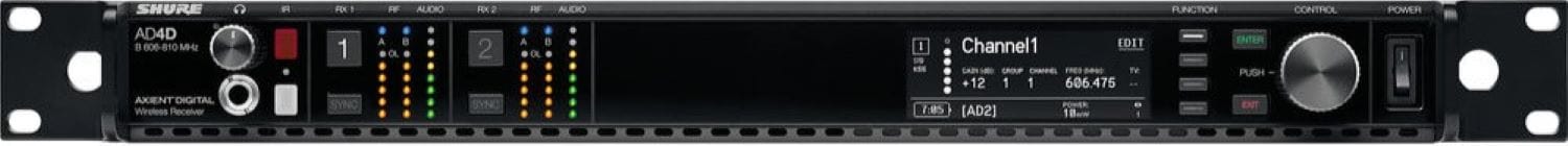 Shure Axient AD4D-DC Two-Channel Digital Wireless Receiver - The Ultimate Choice for Professional Productions