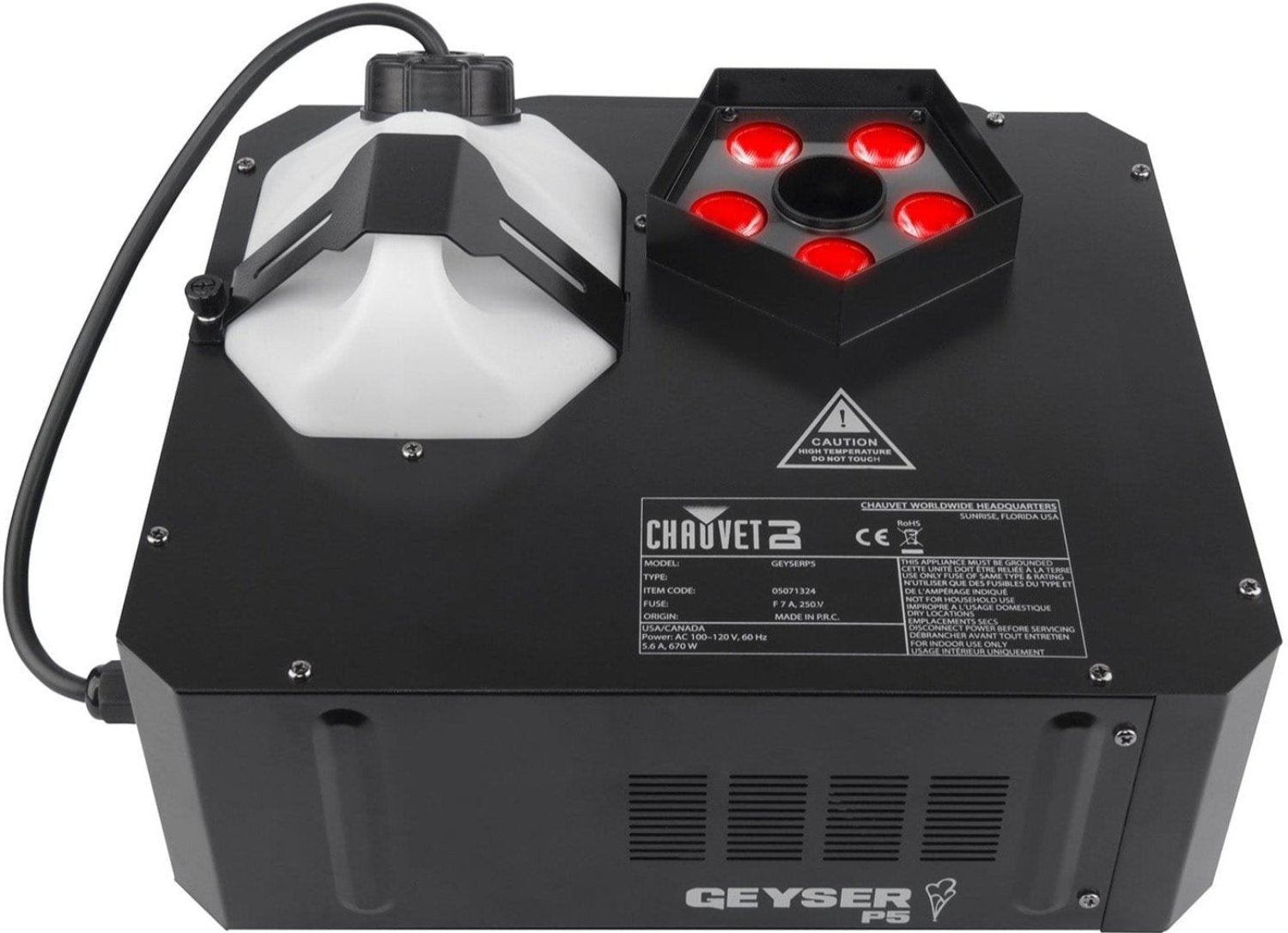 Chauvet Geyser P5: Colorful, Safe & Dynamic Fog Machine with FX Light