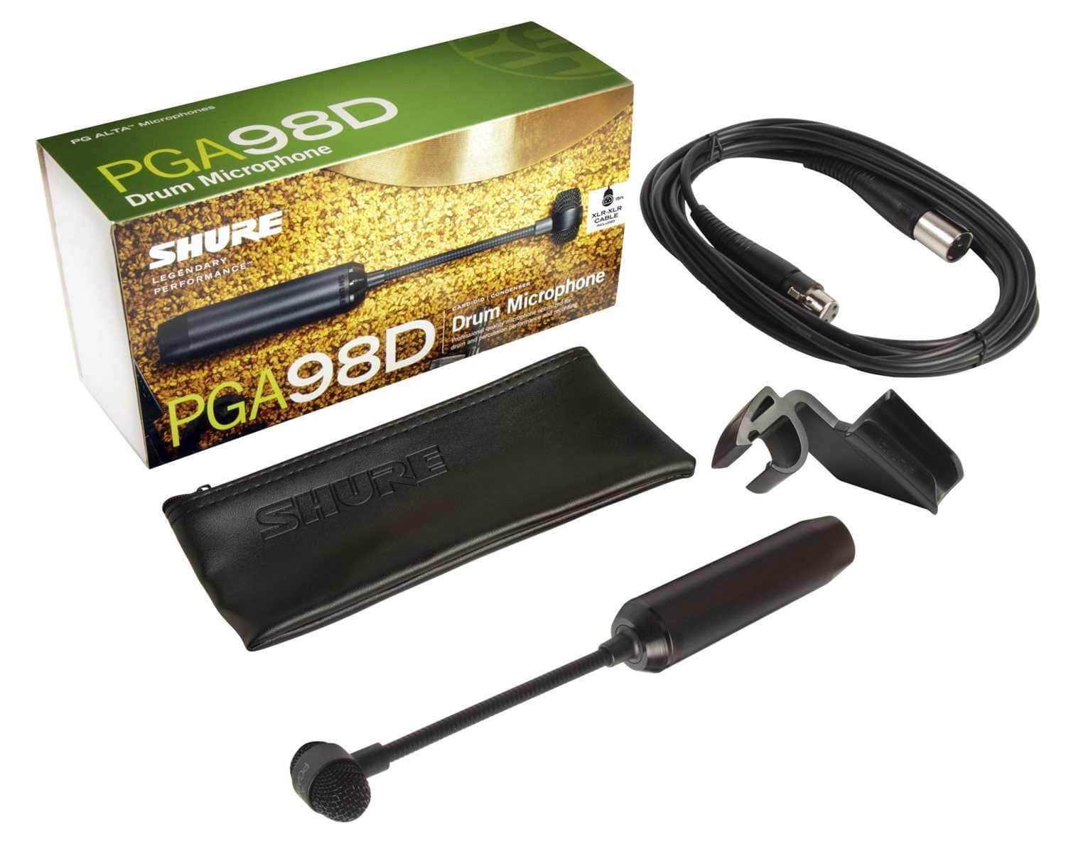 Shure PGA98D Pro Condenser Gooseneck Drum Mic with XLR Cable - Unleash Studio-Quality Sound!