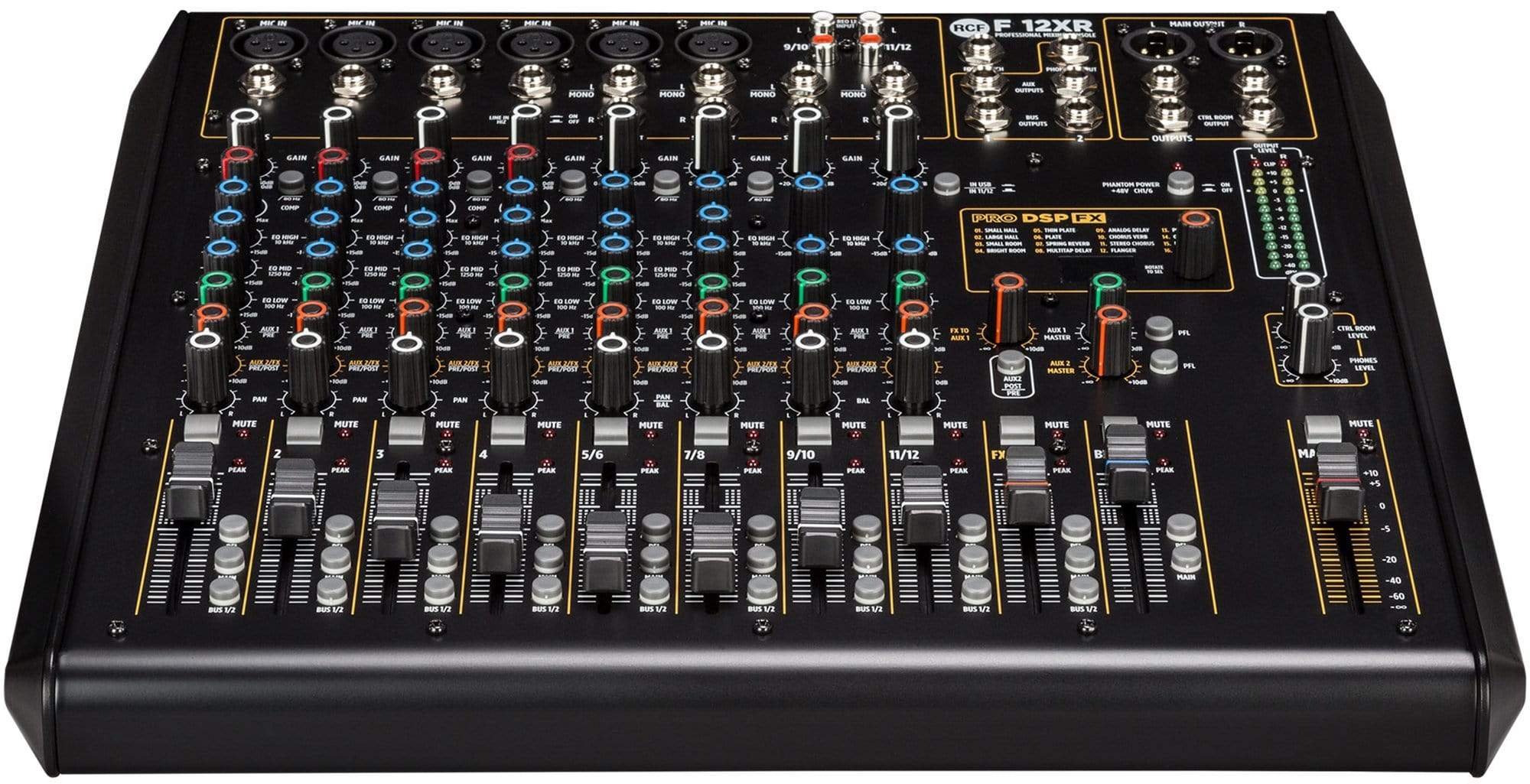 RCF F12-XR Professional 12-Channel Mixer with FX and Recording