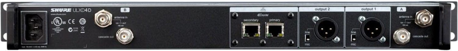 Shure ULXD4D Dual-Channel Digital Wireless Receiver - X52 Band: The Ultimate Solution for Large Venues